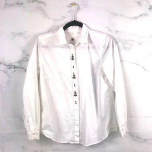 👚✨🤍 Effortless Elegance – LOFT No-Wrinkle White Blouse (Size M)🤍✨👚